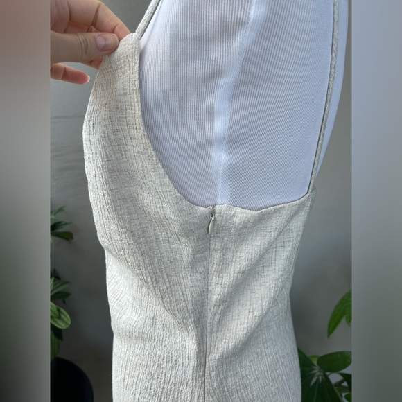 ☘️ Zara Textured Midi Slip Dress with Side Slit in Cream Beige, M - Picture 13 of 15